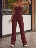 Women's Spring Sexy Strapless Slim-Fitting And Comfortable Elastic Jumpsuit
