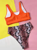 Print Sexy Triangle Bikini Women Two Pieces Swimsuit