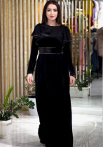 Women Long Sleeve Black Dress
