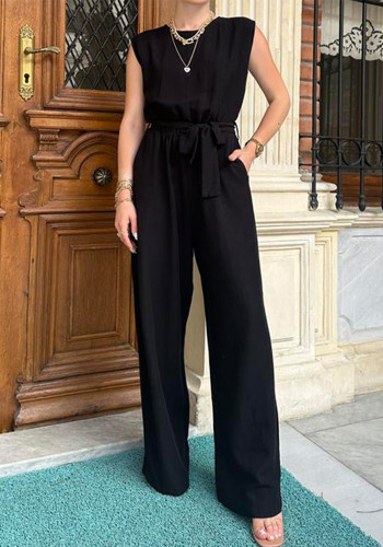 Women Casual Solid Loose Jumpsuit
