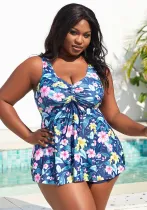 Plus Size Women Printed Skirt Swimwear