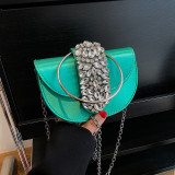 Women high-end dinner bag with diamonds and rhinestones lace bag Formal Party handbag