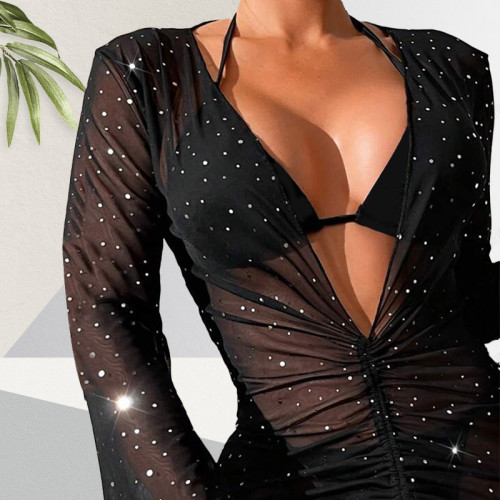 Three-piece bikini beach swimsuit suit