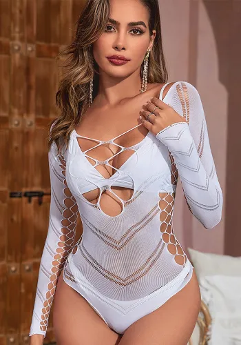 Women mesh fluorescent nightgown suspenders hollow Sexy Lingerie