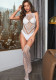 Women See-Through Net Jumpsuit Sleeveless Suspenders Two-piece Sexy Lingerie Set