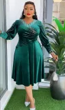 Africa Plus Size Spring And Winter Chic Beaded Evening Dress
