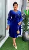 Africa Plus Size Spring And Winter Chic Beaded Evening Dress