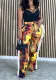 Printed Pocket Loose Casual Pants