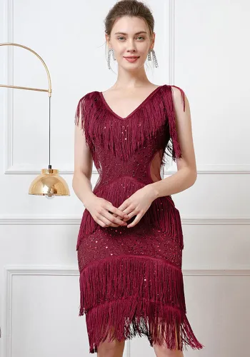 Tassel Sequin Sexy Cocktail Party Dress