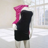 Women One Shoulder Bow Strapless Dress Two-piece Dress Set