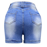 Summer High-Waisted Lace-Up Slim Fit Feminine Denim Shorts