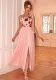 Women Sexy Flower Embroidered One Shoulder Slit Dress