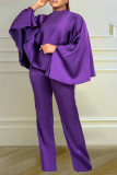 Women stretch Satin long-sleeved cape, two-piece set