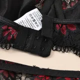 Print Lacemesh Patchwork Sexy 4 Piece Lingerie