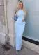 Women's Fashion Chic Solid Color Ribbed Sleeveless Buttoned Vest Skirt Two Piece Set