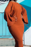 Spring Long Sleeve Solid Color Ribbed Bodycon Dress