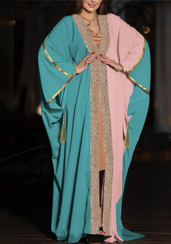 Fashionable And Elegant Bat Sleeves Muslim Dress