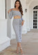 Women sexy knitting long sleeve Crop Top and Bodycon slit dress two-piece set