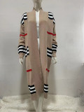Long Striped Knitting Cardigan Loose Sweater Jacket