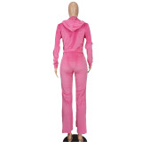Women Casual Hooded Top and Pant Two-piece Set