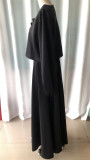 Dubai Women's Fashion Loose Lantern Long Sleeve Flower Top A-Line Skirt Two-Piece Set