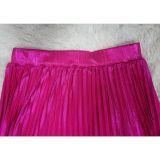 Women Solid High Waist Pleated Slit Skirt