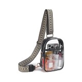Knitted Wide Single Strap Women's Transparent Chest Bag