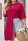 Plus Size Women Summer Round Neck Loose T-Shirt Top
