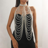 Summer jewelry pearl shoulder chain bra chain tassel multi-layer body chain
