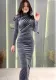 Women velvet sexy Irregular Maxi Dress