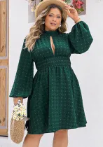 Chic Sexy Bubble Ruffled Hollow Slim Fit Swing Women's Dress