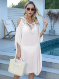 Women's Cover Up Sexy Hollow Low Back Lace-Up Beach Dress