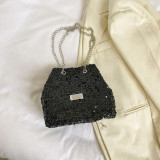Women Casual Shoulder Bag Bucket Bag Summer Fashion Simple Chain Crossbody Bag