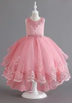 Girls wedding dress princess dress with tail