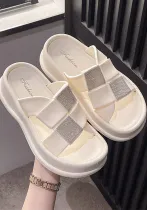 Women Diamond Parallel Bar Slippers Roman Sandals