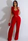 Fashion Women's Feather Straps Slim Fit Jumpsuit