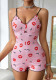 Heart Printed Sexy Straps Jumpsuit Women's Home Clothes