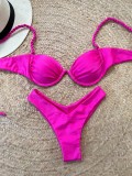 Sexy Solid Color Two Pieces Women's Bikini Swimsuit