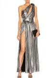 Women One Shoulder Sexy Lace Up Maxi Dress