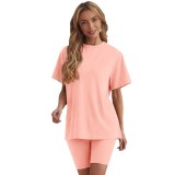 Plus Size Women T-Shirt and Shorts Casual Two-piece Set