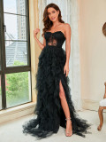Spring/Summer Plus Size Lacemesh Strapless Sexy Evening Dress