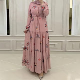 Muslim Women's Embroidered Long Sleeve Fashionable And Elegant Long Dress