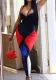 Women's Print Contrast Color Tight Fitting Casual Sports Yoga Butt Lift Trousers