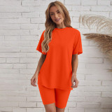 Plus Size Women T-Shirt and Shorts Casual Two-piece Set