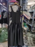 Women's Black Chic Slim Sleeveless A-Line Long Dress