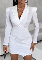 Women Long Sleeve Bodycon Suit Dress