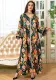 Muslim Print Beaded Ostrich Feather Robe