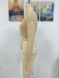 Women Spring and Summer Tie Rope Blouse V-Neck Solid Top