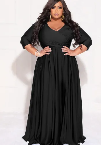 Plus Size Women Solid Dress