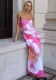 American Women's Summer Fashion And Sexy Low Back Slit Strap Dress